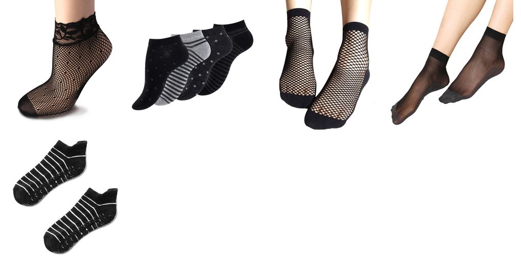 ladies short socks black
